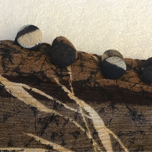 Rabbit Rabbit Rabbit Design -Size 8M- Short Sleeve Blouse-Brown Floral-Leaves~US - Picture 13 of 14